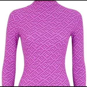 Fendi X Skims Mock neck long sleeve Body Suit XL Color: COLORADO